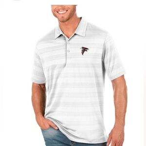 NFL White Striped Polo with Falcons Logo